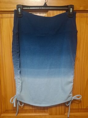 Earth Yoga Ombre Blue Drawstring Pencil Skirt
